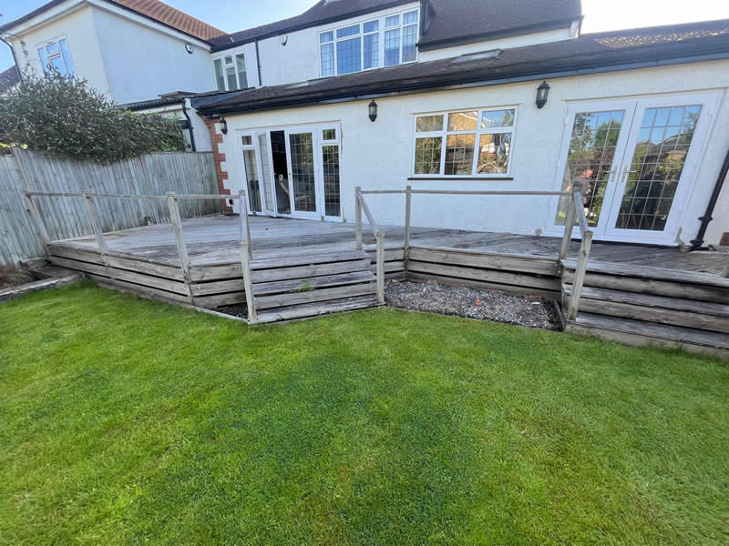 old garden decking rotted