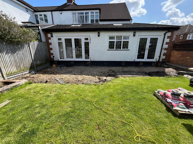 old garden decking removed